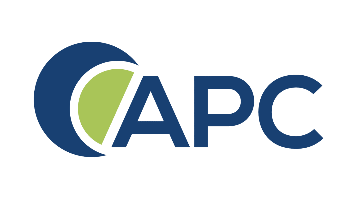 APC_Logo APC logo with blue letters and a green and blue circular design on the left.