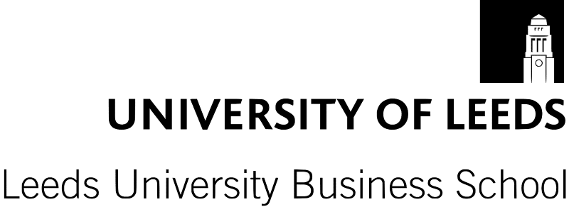 LUBS University of Leeds Business School logo with a clocktower graphic.