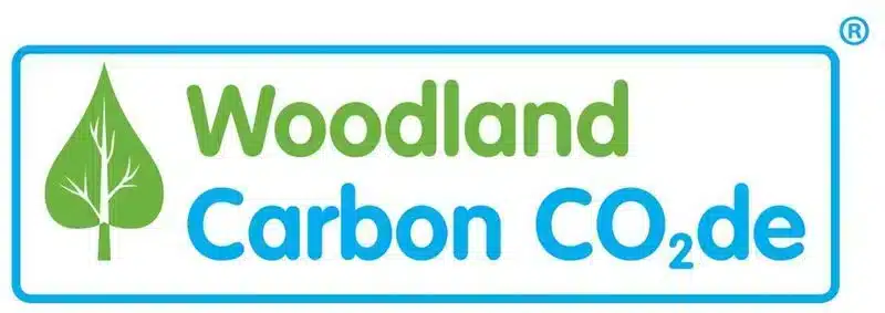 wcc_logo_large Green leaf icon next to the words "Woodland Carbon CO2de" in green and blue text.