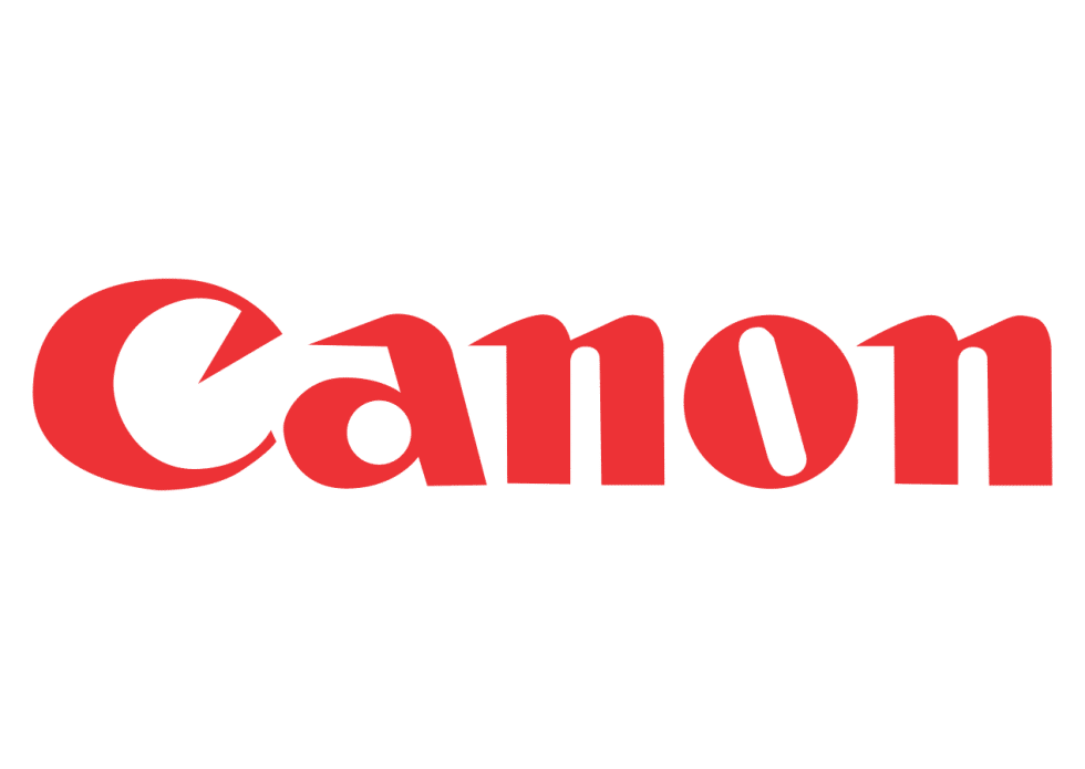 Canon Red Canon logo with stylized lettering on a transparent background.