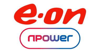 EON e.on and npower logos in red and blue.