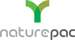 Naturepac Green and grey Naturepac logo with stylized plant above the company name.