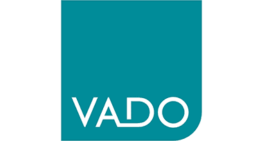 Vado Teal square logo with the word "VADO" in white, rounded text at the bottom.