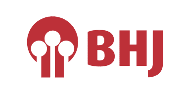 BHJ Red BHJ logo with three stylized circles and lines on a white background.