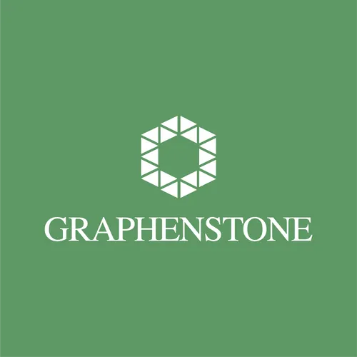 Graphenstone Graphenstone logo with geometric hexagon design on a green background.