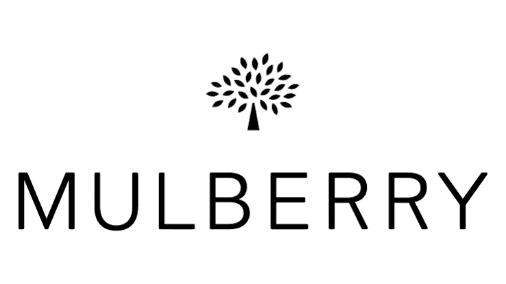 Mulberry The word "MULBERRY" with a simple black tree logo above it on a white background.