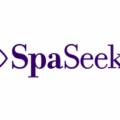 SpaSeekers logo with an eye and leaf symbol to the left of the company name in purple text.