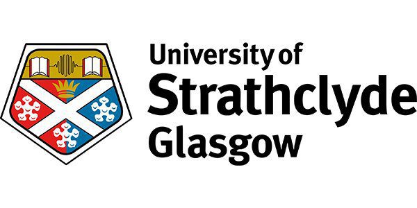 Strathclyde Uni University of Strathclyde Glasgow logo with crest and text.