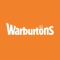 Warburtons logo in white text on an orange background.